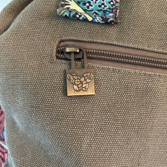 Butterfly black canvas floral bag satchel style. - Picture 5 of 7